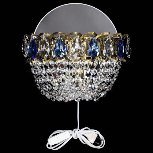 Бра Астра ажур под бронзу синяя в Химках Гусь Хрустальный