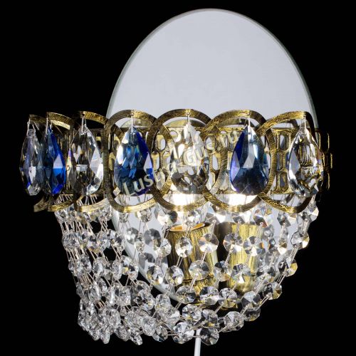 Бра Астра ажур под бронзу синяя в Химках Гусь Хрустальный