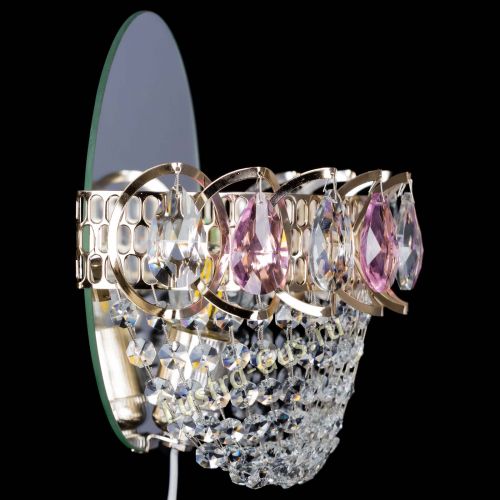 Бра Астра ажур розовая в Химках Гусь Хрустальный