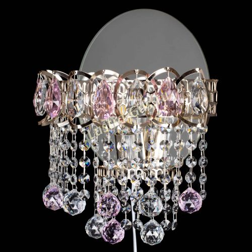 Бра Астра Капель шар 30 Розовая в Химках Гусь Хрустальный