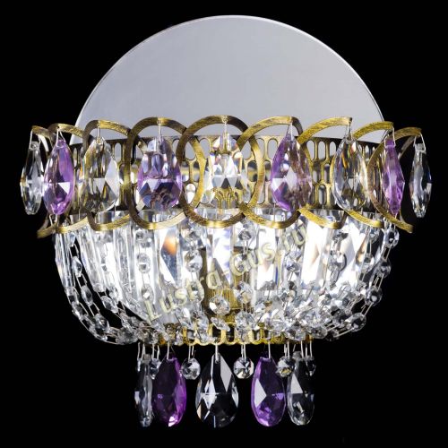 Бра Астра Фиолетовая под бронзу в Химках Гусь Хрустальный