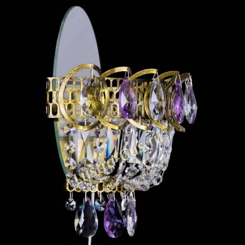 Бра Астра Фиолетовая под бронзу в Химках Гусь Хрустальный