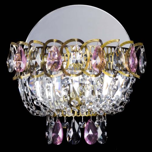 Бра Астра Розовая под бронзу в Химках Гусь Хрустальный