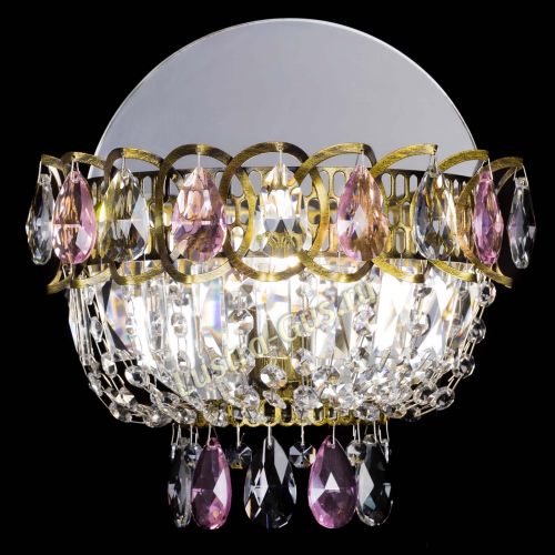 Бра Астра Розовая под бронзу в Химках Гусь Хрустальный