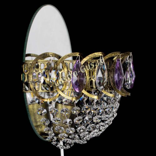 Бра Астра Сетка под бронзу Фиолетовая в Химках Гусь Хрустальный