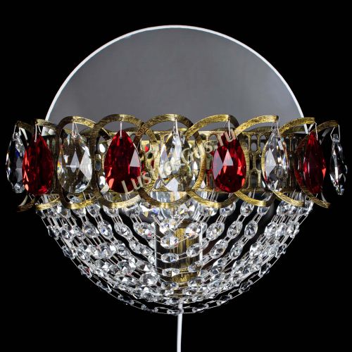 Бра Астра Сетка под бронзу Красная в Химках Гусь Хрустальный