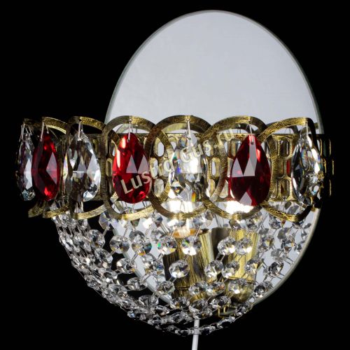 Бра Астра Сетка под бронзу Красная в Химках Гусь Хрустальный