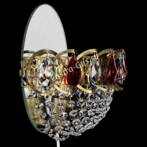 Бра Астра Сетка под бронзу Красная в Химках Гусь Хрустальный