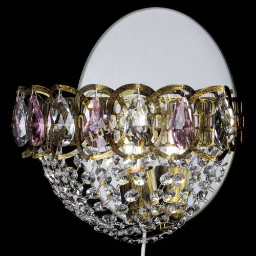 Бра Астра Сетка под бронзу Розовая в Химках Гусь Хрустальный