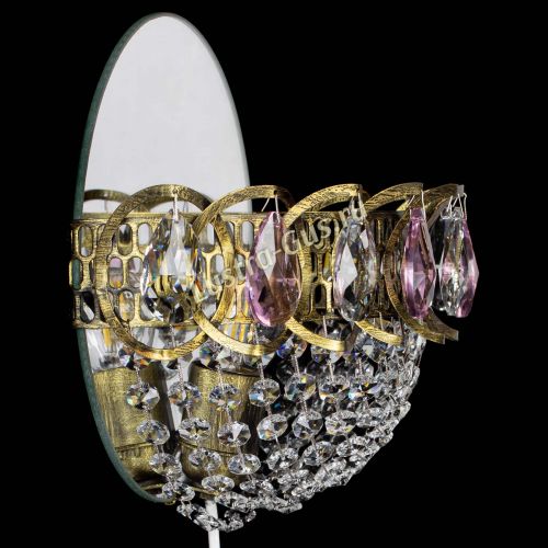 Бра Астра Сетка под бронзу Розовая в Химках Гусь Хрустальный