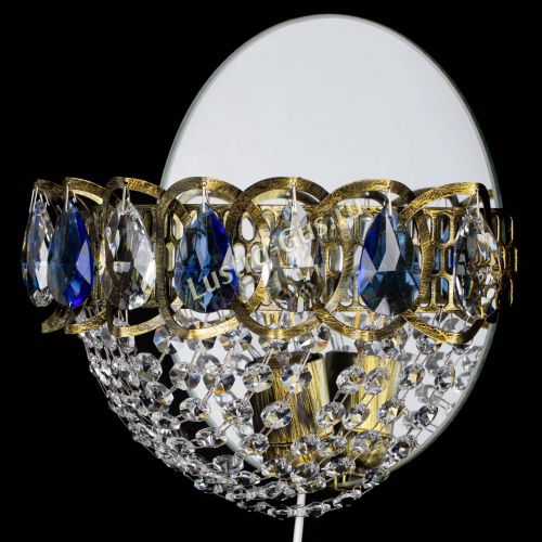 Бра Астра Сетка под бронзу Синяя в Химках Гусь Хрустальный