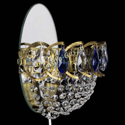 Бра Астра Сетка под бронзу Синяя в Химках Гусь Хрустальный