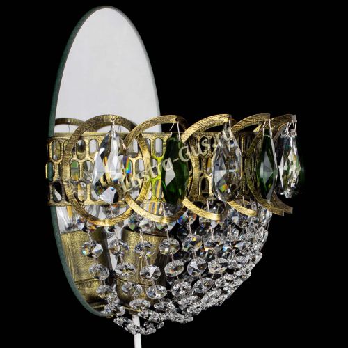 Бра Астра Сетка под бронзу Зеленая в Химках Гусь Хрустальный