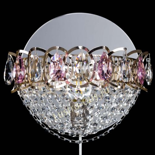 Бра Астра Сетка розовая в Химках Гусь Хрустальный