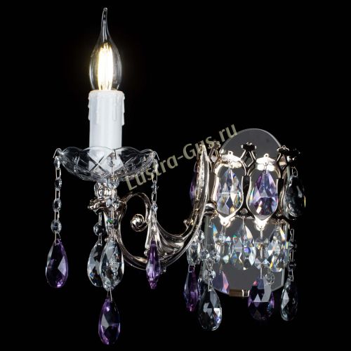 Бра Елизавета №1 мини фиолетовая в Химках Гусь Хрустальный