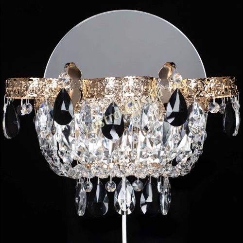 Бра Камея Флора черная в Химках Гусь Хрустальный