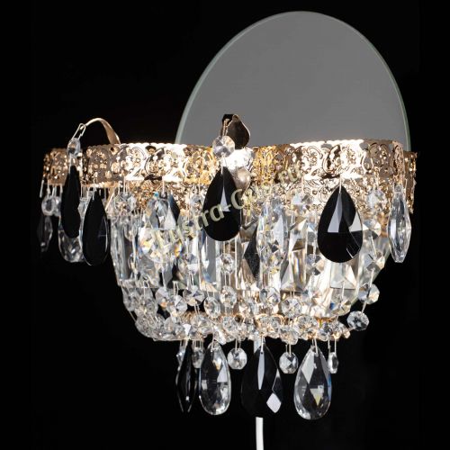 Бра Камея Флора черная в Химках Гусь Хрустальный