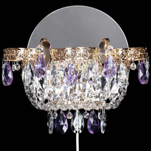 Бра Камея Флора фиолетовая в Химках Гусь Хрустальный