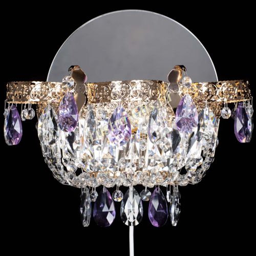 Бра Камея Флора фиолетовая в Химках Гусь Хрустальный