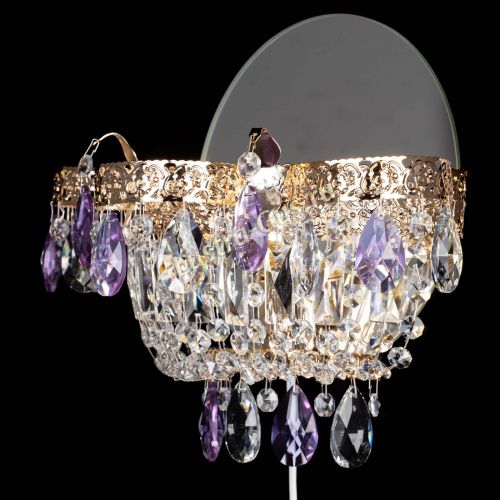 Бра Камея Флора фиолетовая в Химках Гусь Хрустальный