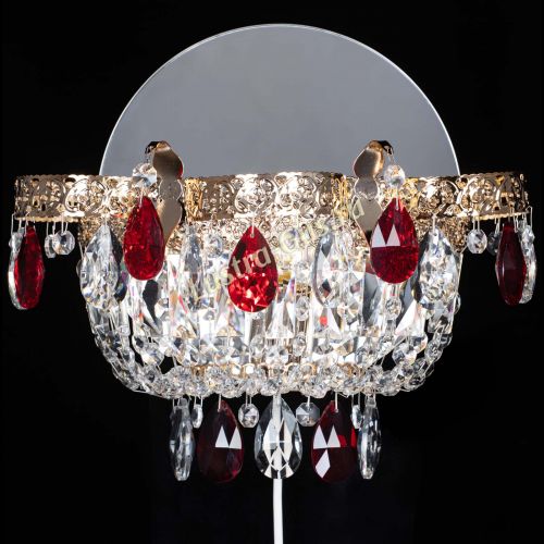 Бра Камея Флора красная в Химках Гусь Хрустальный