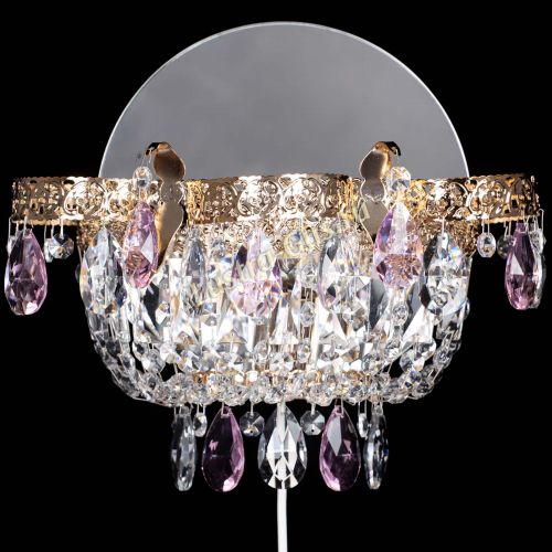 Бра Камея Флора розовая в Химках Гусь Хрустальный