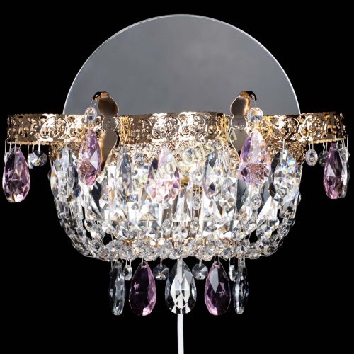 Бра Камея Флора розовая в Химках Гусь Хрустальный