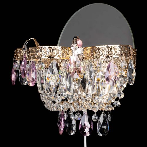 Бра Камея Флора розовая в Химках Гусь Хрустальный