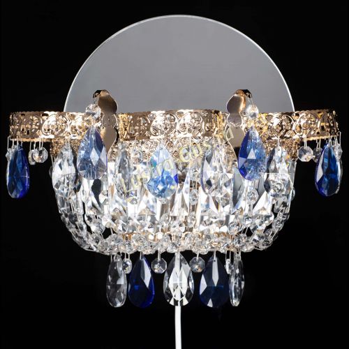 Бра Камея Флора синяя в Химках Гусь Хрустальный