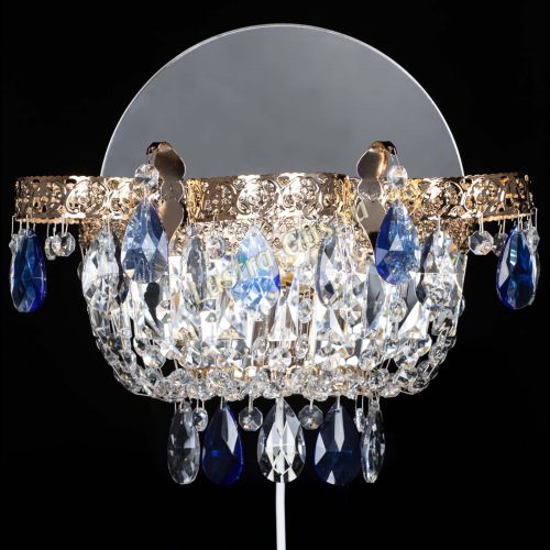 Бра Камея Флора синяя в Химках Гусь Хрустальный