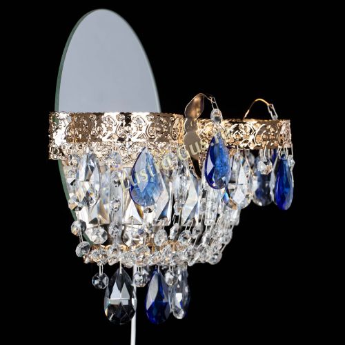 Бра Камея Флора синяя в Химках Гусь Хрустальный