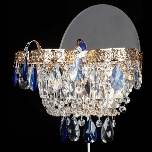 Бра Камея Флора синяя в Химках Гусь Хрустальный