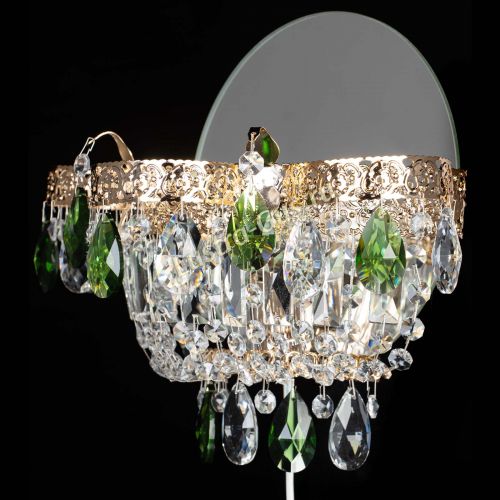 Бра Камея Флора зеленая в Химках Гусь Хрустальный
