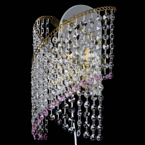 Бра Космея №1 розовая под бронзу в Химках Гусь Хрустальный