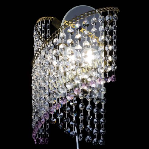 Бра Космея №1 розовая под бронзу в Химках Гусь Хрустальный