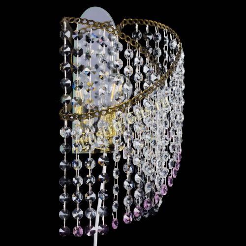 Бра Космея №1 розовая под бронзу в Химках Гусь Хрустальный