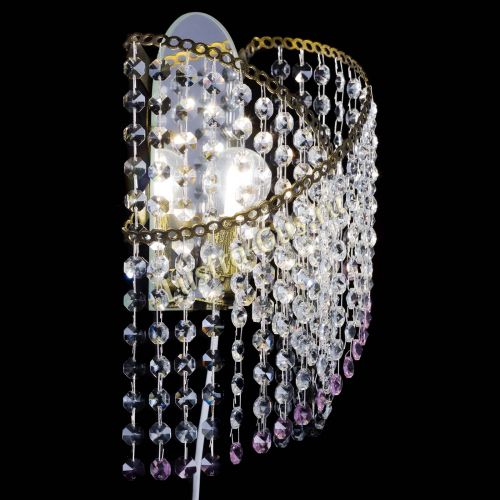 Бра Космея №1 розовая под бронзу в Химках Гусь Хрустальный