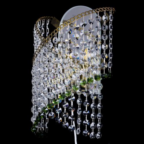 Бра Космея №1 зеленая под бронзу в Химках Гусь Хрустальный