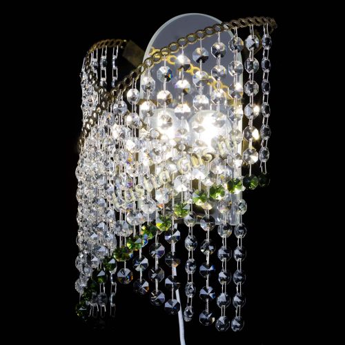 Бра Космея №1 зеленая под бронзу в Химках Гусь Хрустальный