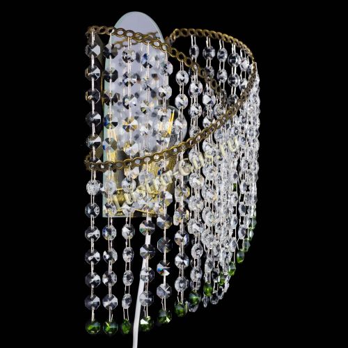 Бра Космея №1 зеленая под бронзу в Химках Гусь Хрустальный