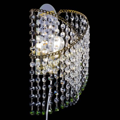 Бра Космея №1 зеленая под бронзу в Химках Гусь Хрустальный