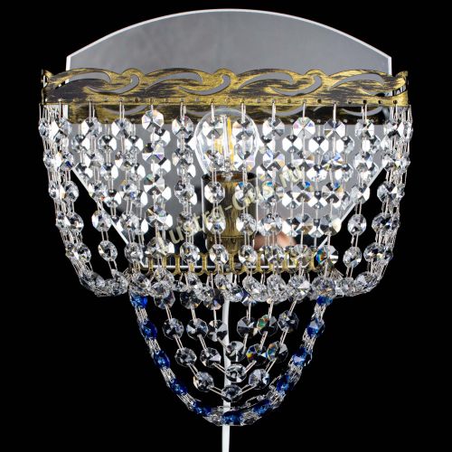 Бра Квадрат №2 под бронзу Синяя в Химках Гусь Хрустальный