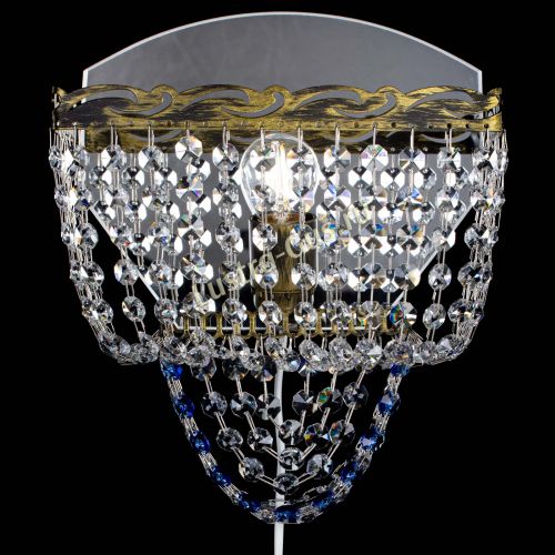 Бра Квадрат №2 под бронзу Синяя в Химках Гусь Хрустальный