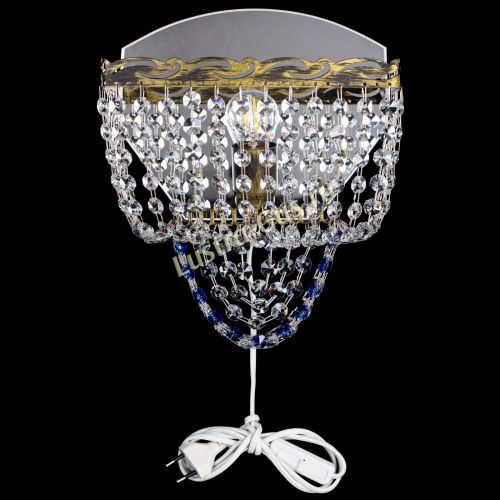 Бра Квадрат №2 под бронзу Синяя в Химках Гусь Хрустальный