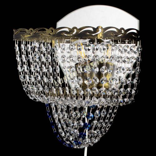 Бра Квадрат №2 под бронзу Синяя в Химках Гусь Хрустальный