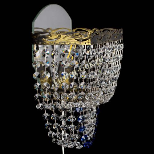 Бра Квадрат №2 под бронзу Синяя в Химках Гусь Хрустальный