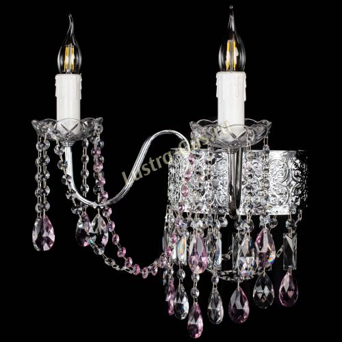 Бра Свеча Восток №2 розовая в Химках Гусь Хрустальный