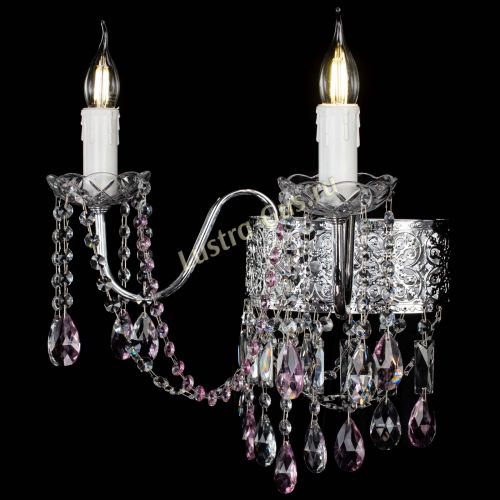 Бра Свеча Восток №2 розовая в Химках Гусь Хрустальный