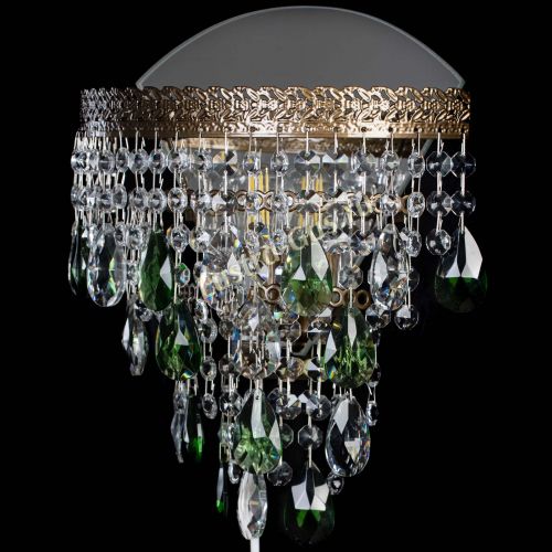 Бра Токката пирамида журавлик под бронзу зеленая в Химках Гусь Хрустальный