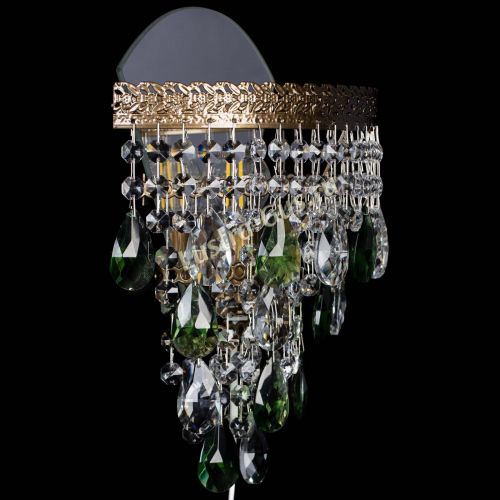 Бра Токката пирамида журавлик под бронзу зеленая в Химках Гусь Хрустальный